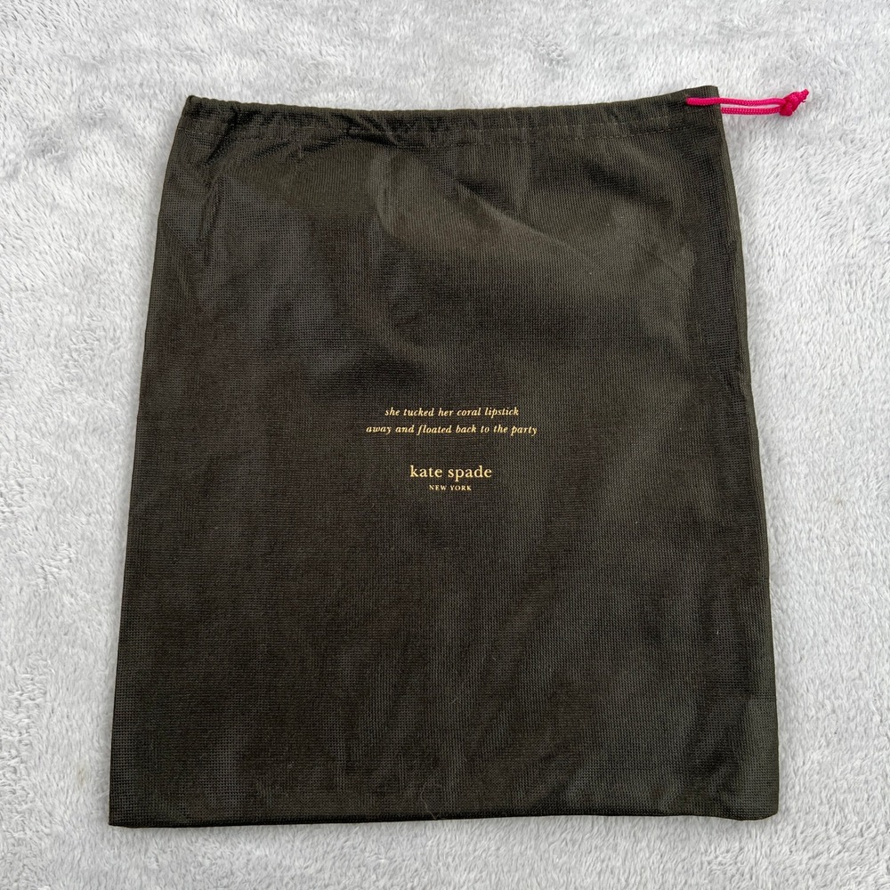 Kate Spade Dust Bag Brown Drawstring Quote Purse Handbag Storage Sleeper 12x13in